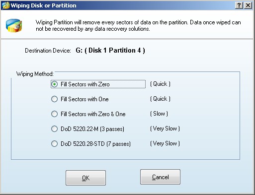 Wipe partition in Server 20081