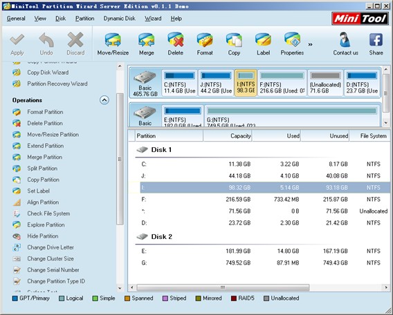 Server partition manager software