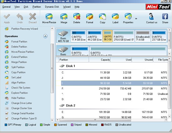 Main-interface-of-Windows-Server-partition-software