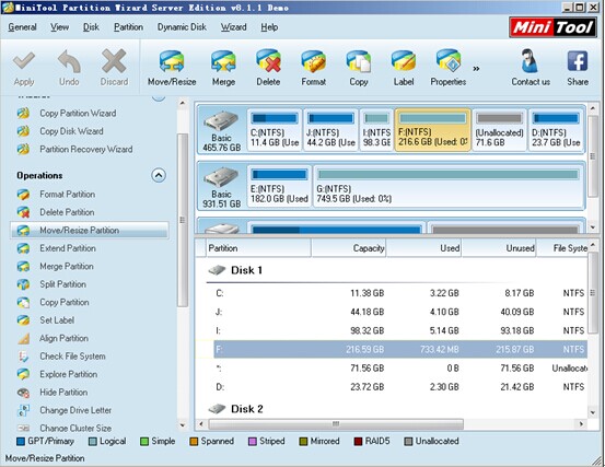 Move-free-space-between-partitions-by-using-two-functions